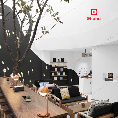 Thiết Kế Nội Thất Nhà Hàng, Cà Phê Ohaha - TKNH-CF-OH00̃̃7