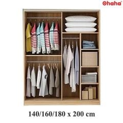 Tủ quần áo gỗ công nghiệp 2 cánh lùa Ohaha nhiều màu đa dạng - CL004