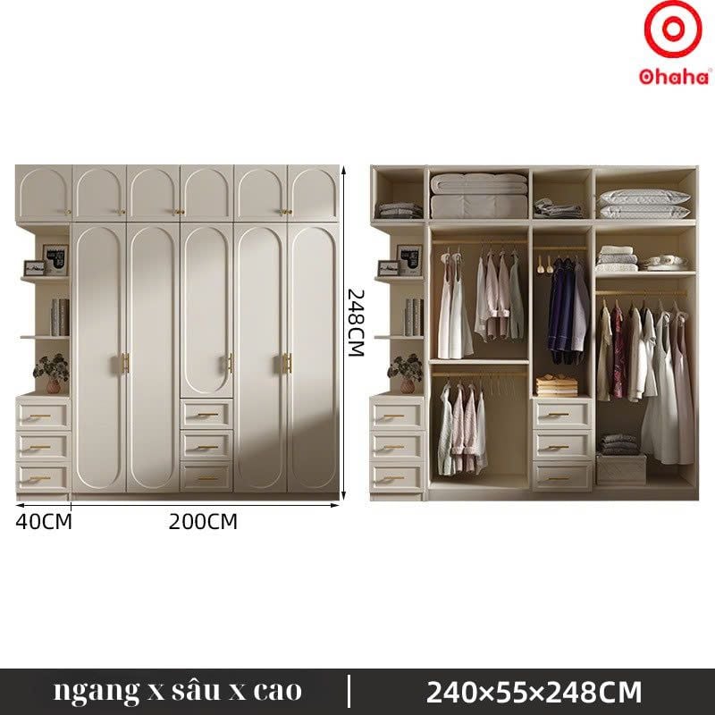 Tủ quần áo gỗ công nghiệp hiện đại Ohaha - HĐ014