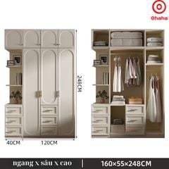 Tủ quần áo gỗ công nghiệp hiện đại Ohaha - HĐ014
