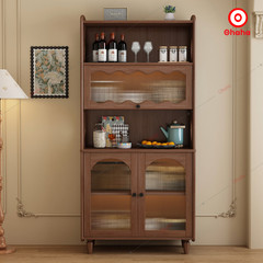 Tủ bếp gỗ cao su phong cách cổ điển Ohaha - TB052