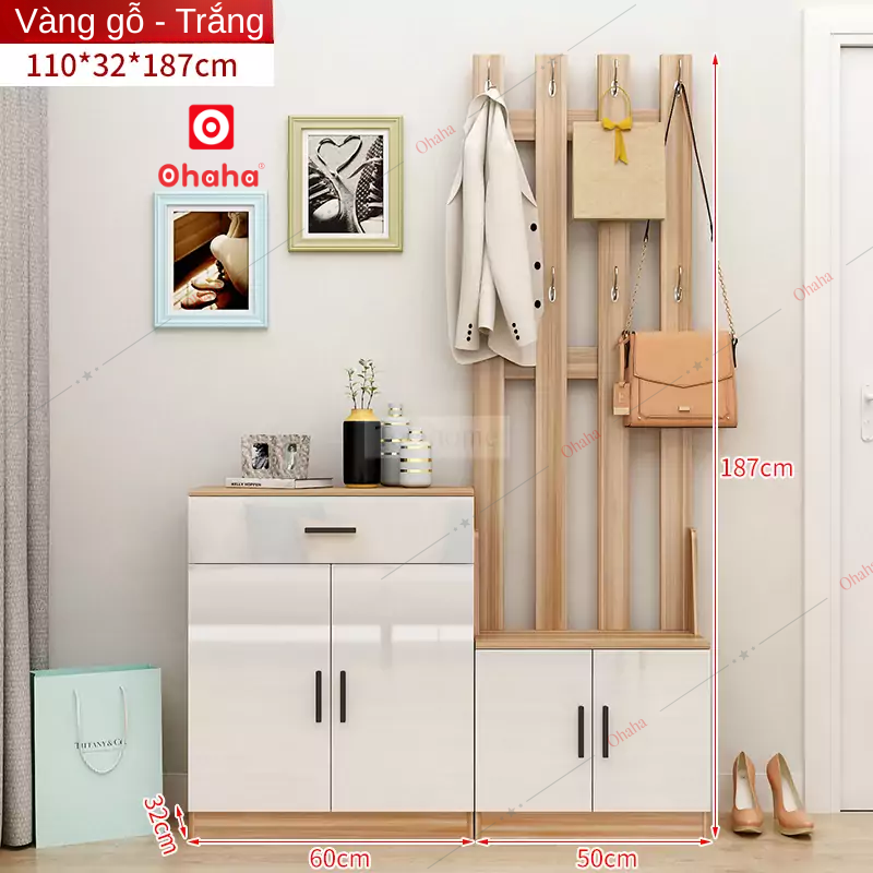 Tủ giày cao cấp kết hợp kệ treo Ohaha - TGCC038