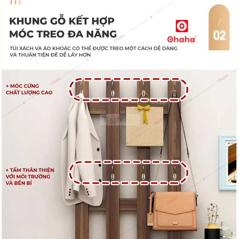 Tủ giày cao cấp kết hợp kệ treo Ohaha - TGCC038