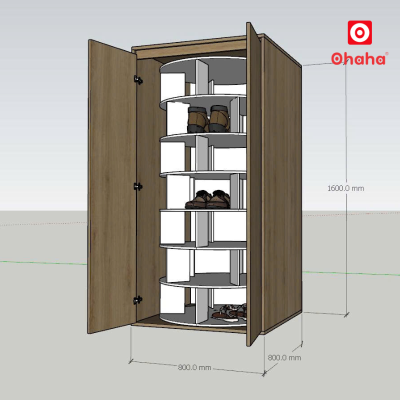 Tủ giày thông minh cao cấp xoay 360 độ OHAHA - TGCC039