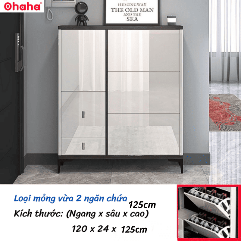 Tủ giày thông minh siêu mỏng cao cấp Ohaha - TGCC018