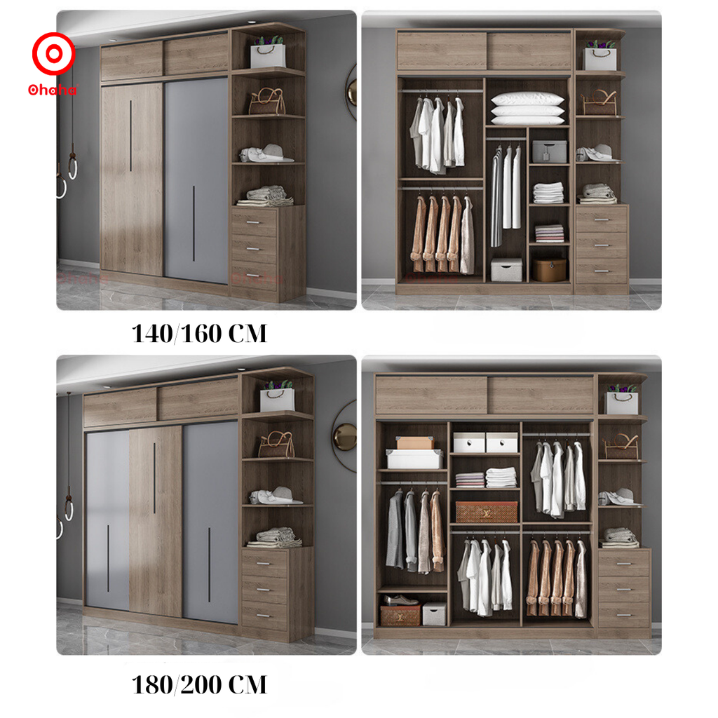 Tủ quần áo cao cấp hiện đại cánh lùa Ohaha - CL011