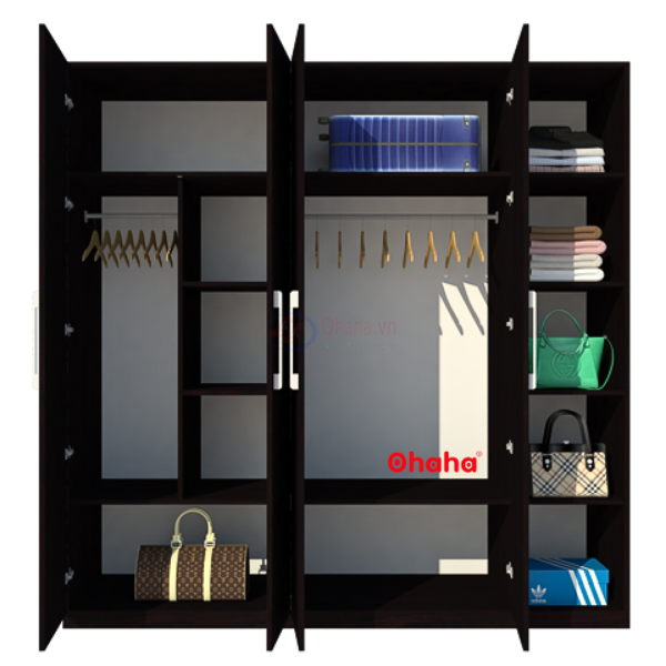 Tủ Quần Áo Gỗ Công Nghiệp 4 Cánh OHAHA - TQA047