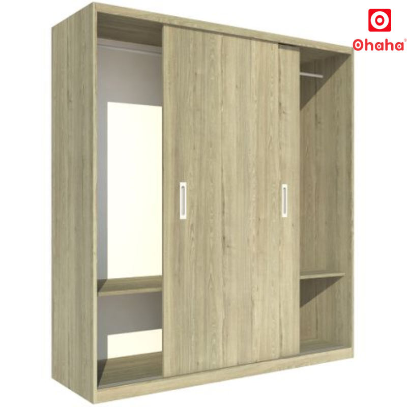 Tủ Quần Áo Gỗ Công Nghiệp Cửa Lùa OHAHA - CL022