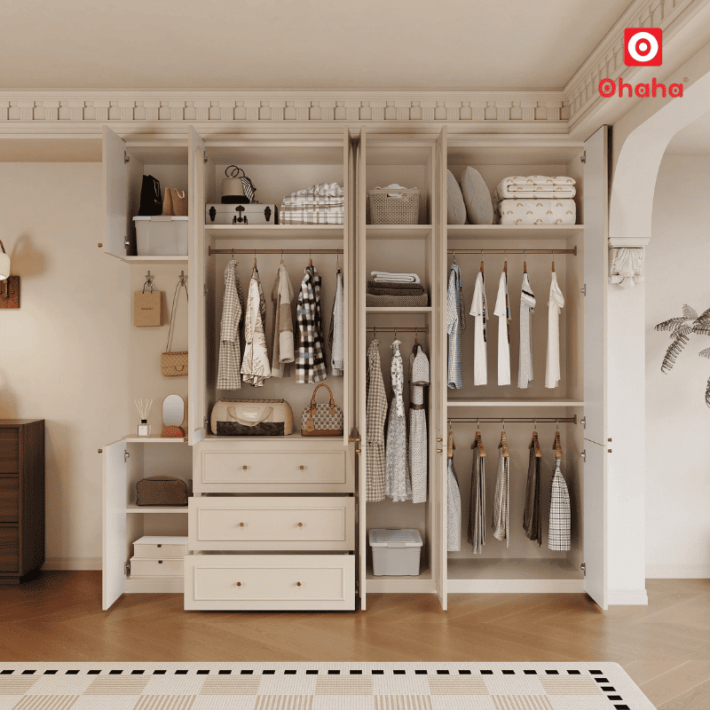 Tủ quần áo gỗ công nghiệp hiện đại cao cấp OHAHA - TACC024