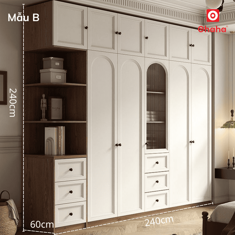 Tủ quần áo gỗ công nghiệp hiện đại cao cấp OHAHA - TACC026