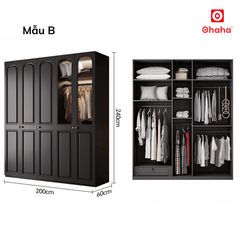 Tủ quần áo gỗ công nghiệp hiện đại cao cấp OHAHA - TACC027