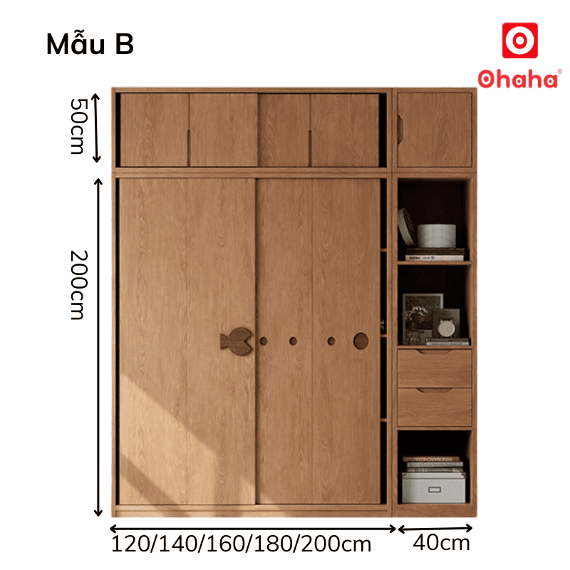 Tủ quần áo gỗ công nghiệp hiện đại OHAHA - HĐ032