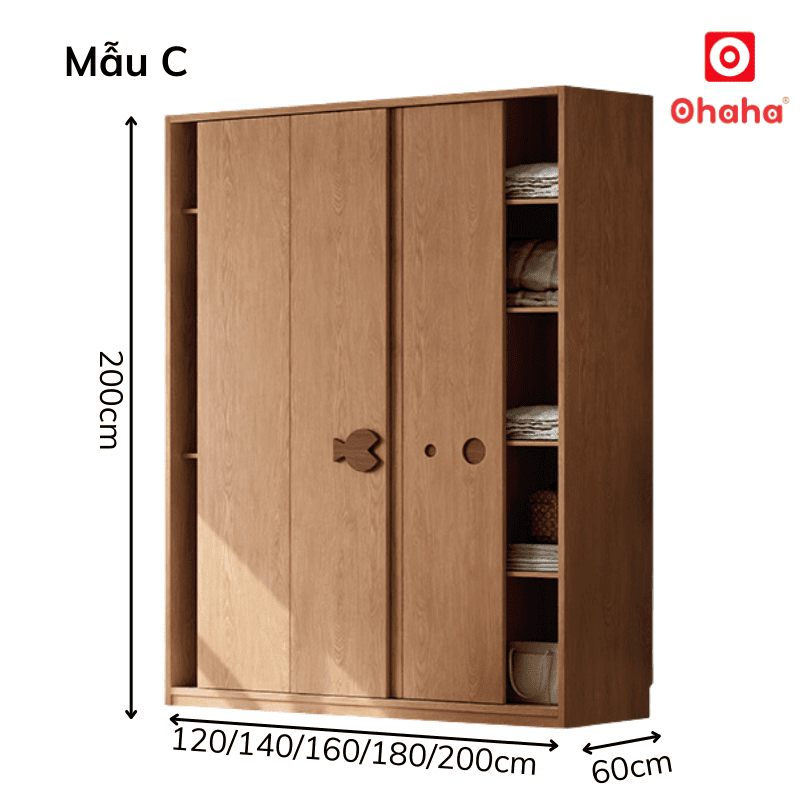 Tủ quần áo gỗ công nghiệp hiện đại OHAHA - HĐ032