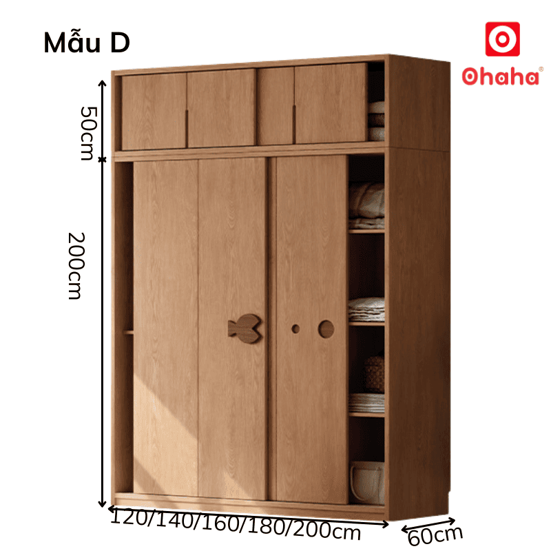 Tủ quần áo gỗ công nghiệp hiện đại OHAHA - HĐ032