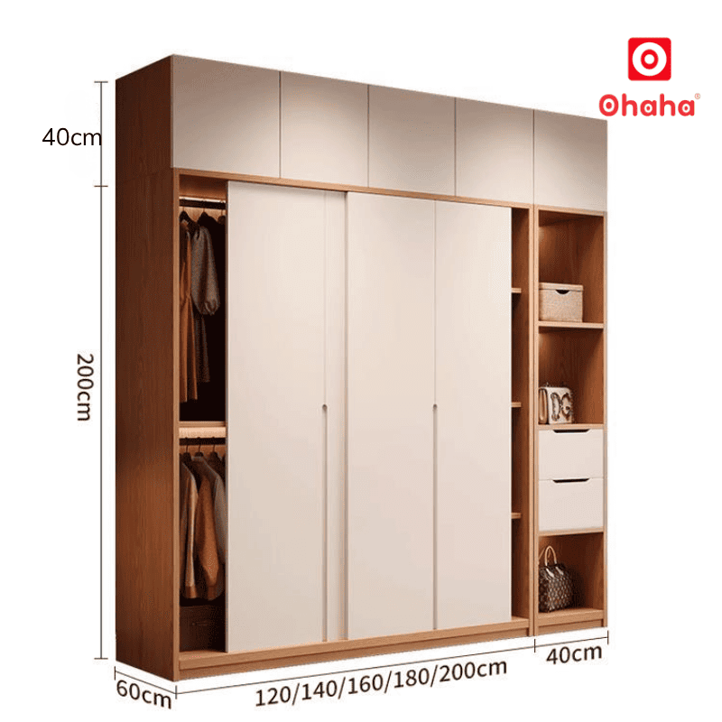 Tủ quần áo gỗ công nghiệp hiện đại OHAHA - HĐ039