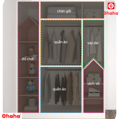 Tủ Quần Áo Trẻ Em Hiện Đại Ohaha - TAK007