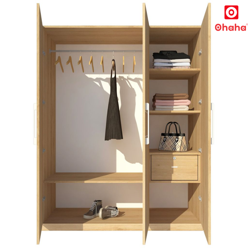 Tủ quần áo gỗ công nghiệp 3 cánh Ohaha - TQA026