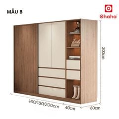 Tủ quần áo gỗ công nghiệp hiện đại OHAHA - HĐ030