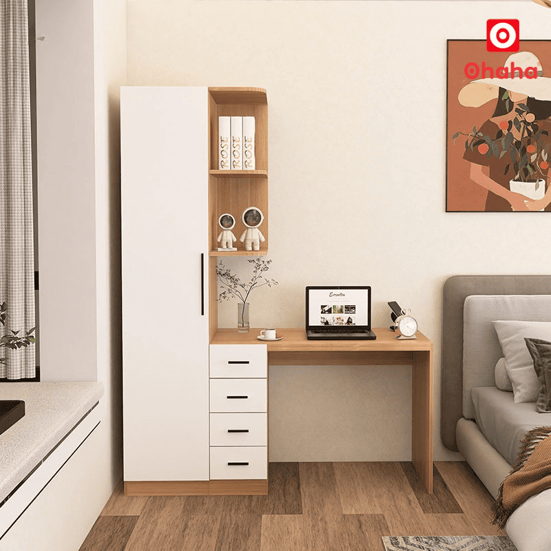 Tủ quần áo kết hợp bàn làm việc hiện đại OHAHA - HĐ040