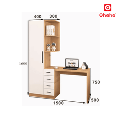 Tủ quần áo kết hợp bàn làm việc hiện đại OHAHA - HĐ040