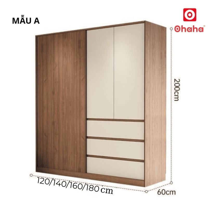 Tủ quần áo gỗ công nghiệp hiện đại OHAHA - HĐ030