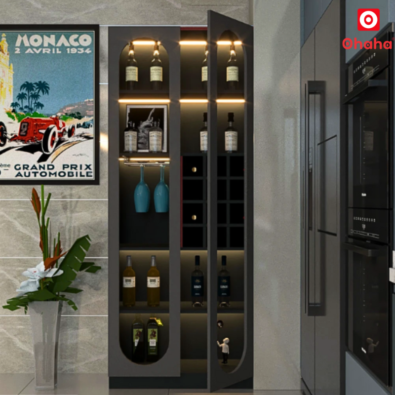 Tủ rượu gỗ công nghiệp Ohaha - TR012