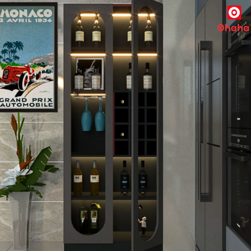 Tủ rượu gỗ công nghiệp Ohaha - TR012