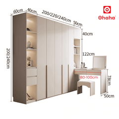 Tủ quần áo hiện đại kết hợp bàn trang điểm OHAHA - HĐ029