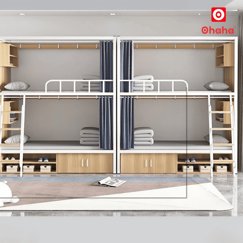 Giường tầng hiện đại khung sắt cao cấp dành cho homestay OHAHA - GTS056