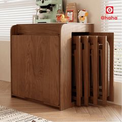 Bộ Bàn Ăn Xếp Gọn Kết Hợp Tủ Bếp Hiện Đại OHAHA - BA038 - Kèm 4 Ghế