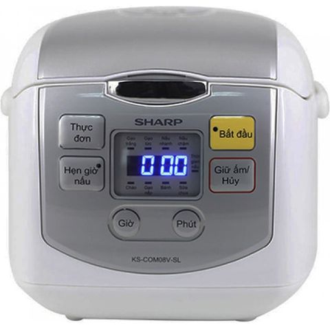 Nồi cơm điện tử Sharp 0.72 lít KS-COM08V-SL