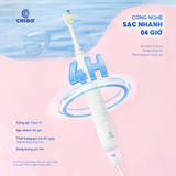 Bàn Chải Điện Chido CDSmile | Sóng Âm 42.000 Lần/Phút | 5 Chế Độ, 3 Đầu Bàn Chải | Pin 60 Ngày, Chống Nước IPX7