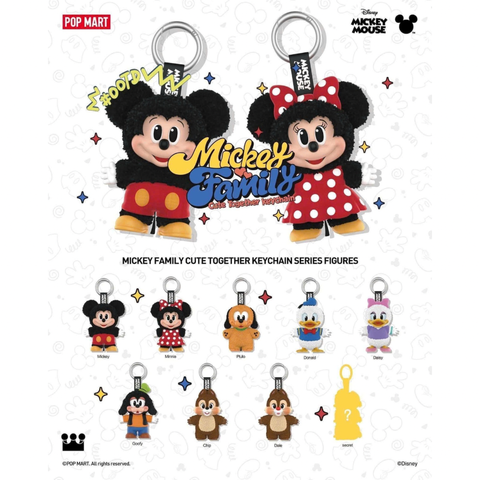  [CÓ HÀNG] POP MART Mickey Mouse Mickey Family Cute Together Keychain Set 