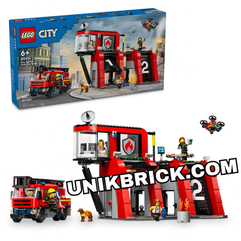  [CÓ HÀNG] LEGO 60414 City Fire Station with Fire Truck Trạm Cứu Hoả 