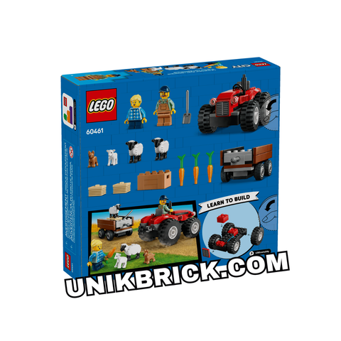  [CÓ HÀNG] 60461 Red Farm Tractor with Trailer & Sheep City Xe Công Nông Và Cừu 