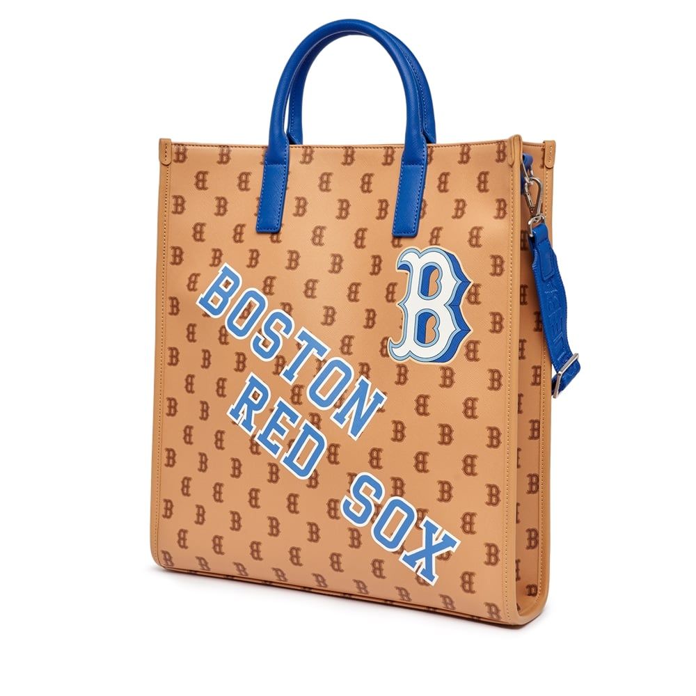  Túi MLB Korea - Monotive Coated Canvas Vertical Tote Bag Boston Red Sox Sand - 3AORM053N-43SAS 