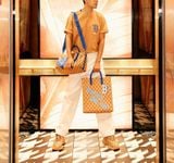  Túi MLB Korea - Monotive Coated Canvas Vertical Tote Bag Boston Red Sox Sand - 3AORM053N-43SAS 