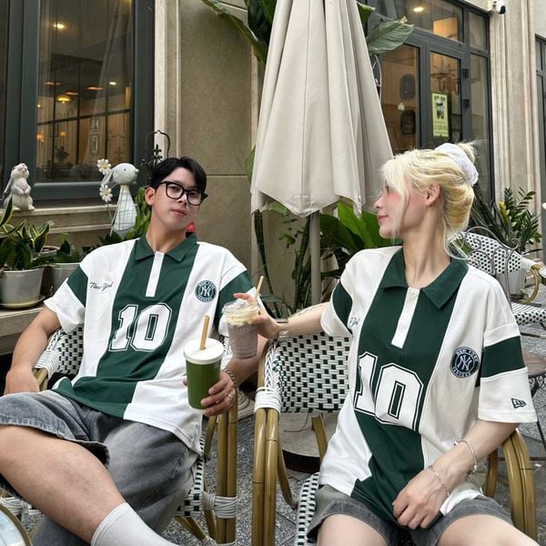 Áo Thun Polo New Era - [Unisex] NY Yankees Jersey 10 Stripe - Green