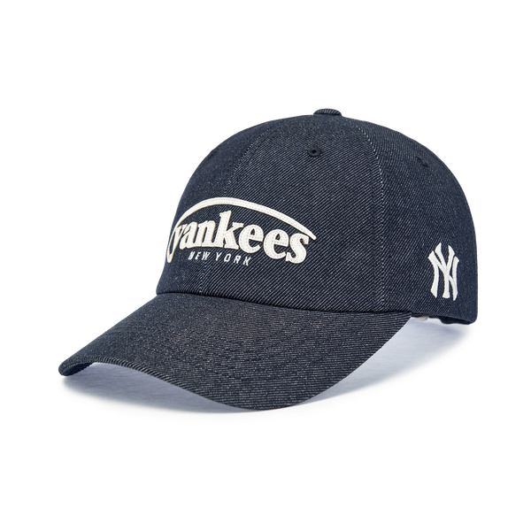 Nón MLB Korea - [Unisex] Vintage Denim Curve Logo Unstructured Ball Cap LA Dodgers - 3ACPV196N-07BLL