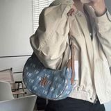 Túi Xách MLB Classic Monogram Vintage Denim Hobo Bag NY Yankees - 3ABQMV55N-50BLL 