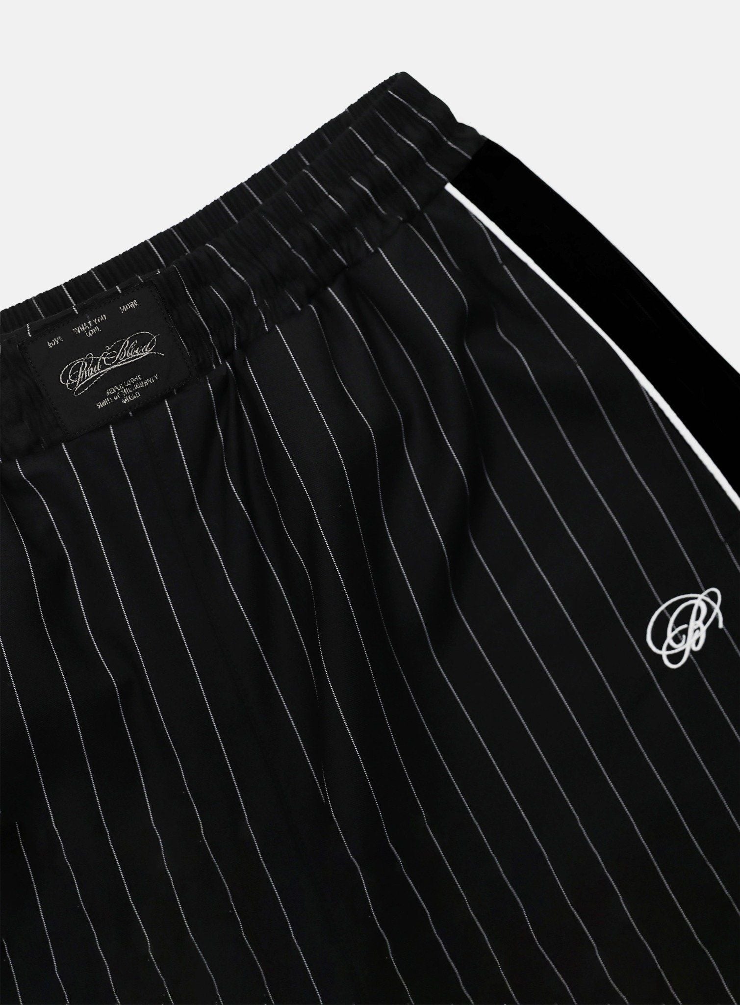  Quần Dài [Unisex] Badblood - [w-pts25-024] Dark Classic Pinstripe Track Pants - Black 