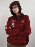  Áo Sweater [Unisex] Badblood - [w-sweatshirt24-013] Classic Check Rugby Shirt - Red 