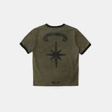  Áo Thun [Unisex] Badblood - [w-tee25-089] Cosmo Bad Patch Ringer T-Shirt Khaki 