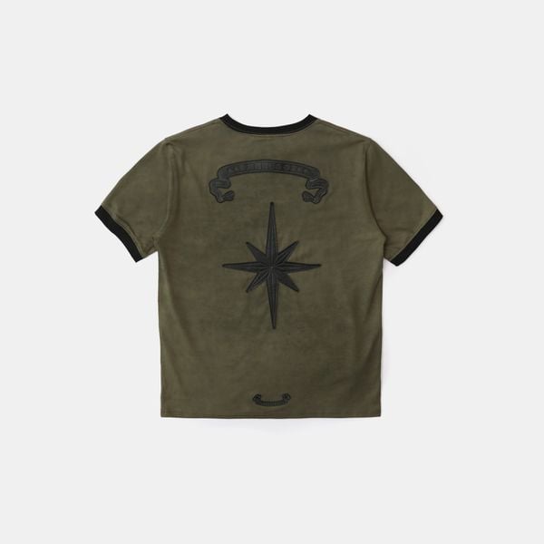  Áo Thun [Unisex] Badblood - [w-tee25-089] Cosmo Bad Patch Ringer T-Shirt Khaki 