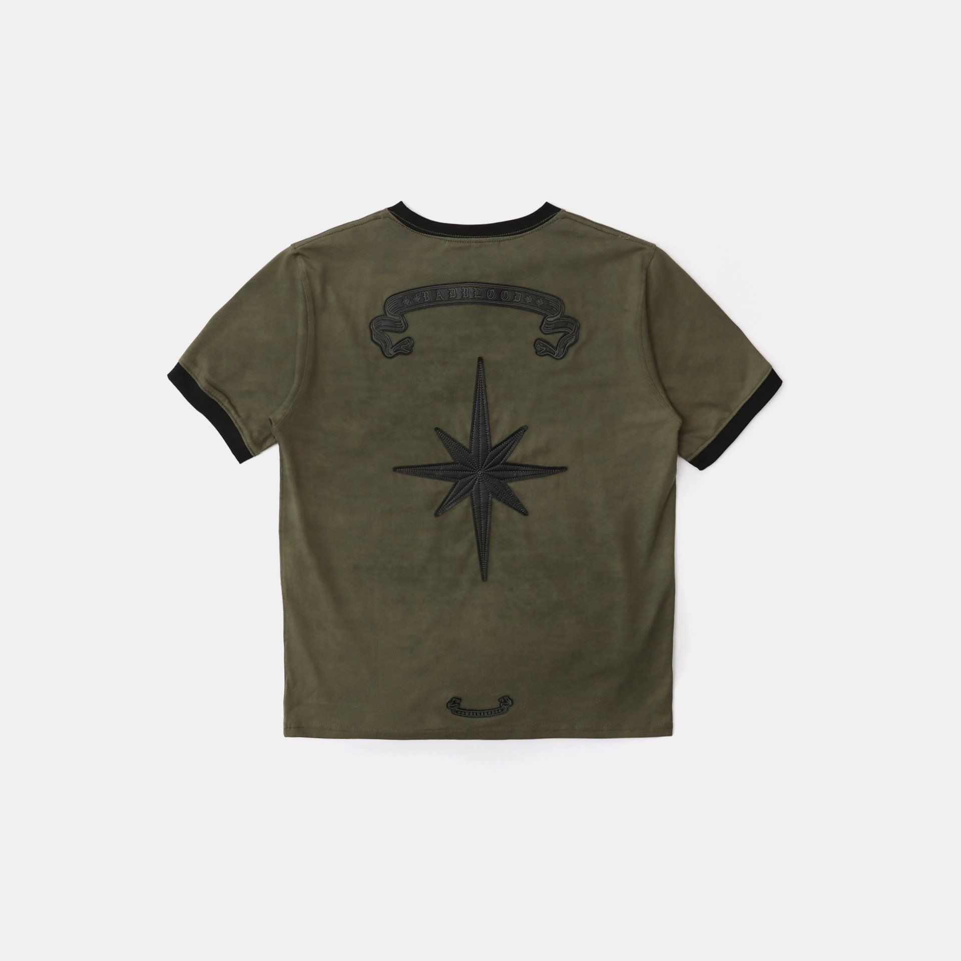  Áo Thun [Unisex] Badblood - [w-tee25-089] Cosmo Bad Patch Ringer T-Shirt Khaki 