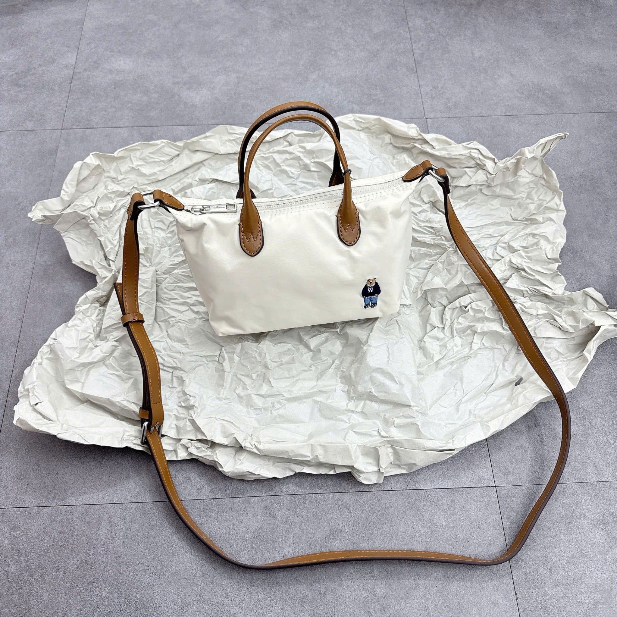  Túi Xách Whoau - Steve Nylon Mini Cross Bag White - WHBGG1111A 