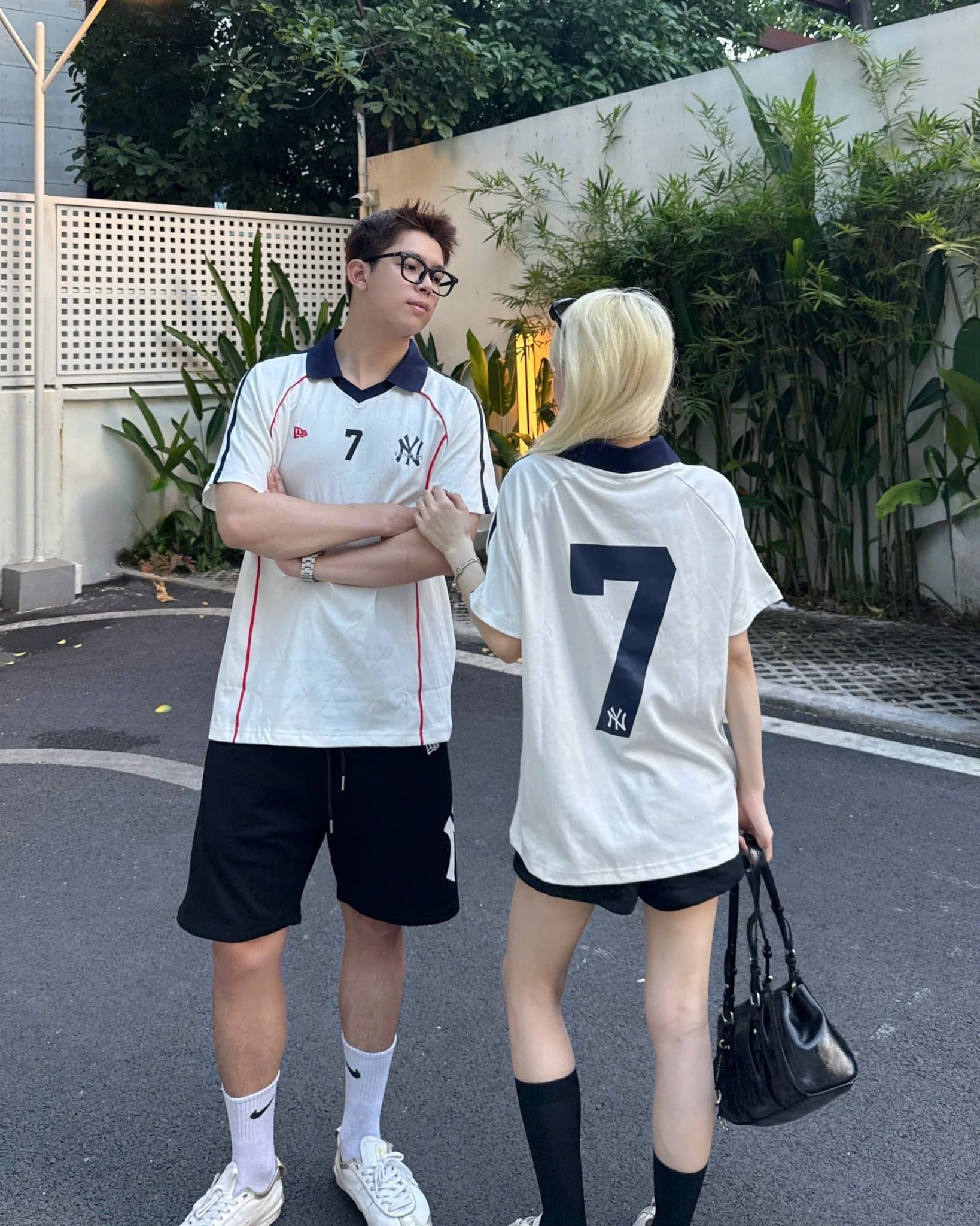  Áo Thun Polo New Era - [Unisex] NY Number 7 White/Navy - 16558906 