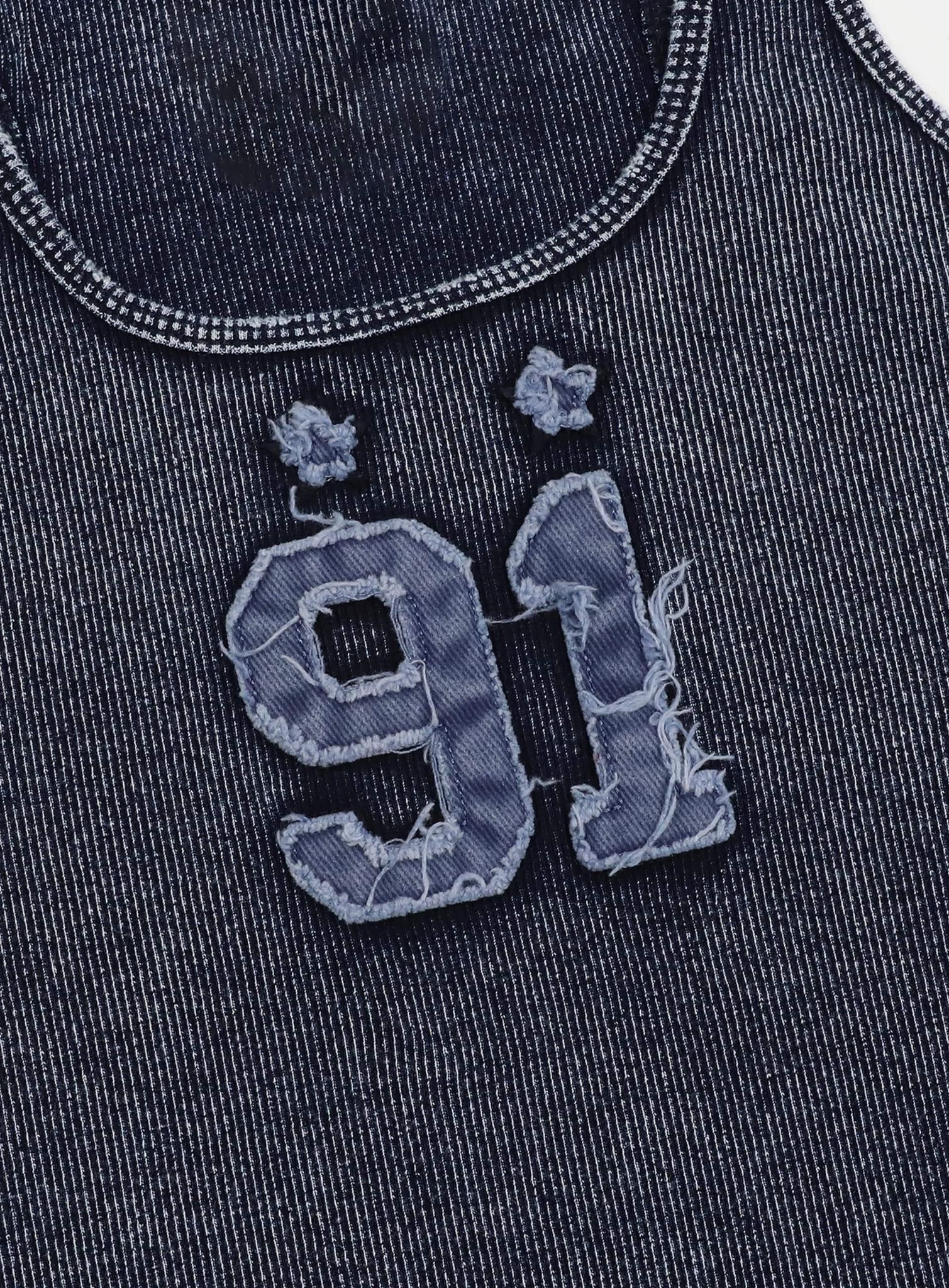  Áo Croptop [Nữ] Badblood - [w-tnk25-007] Rusty Denim Tank Top Blue 