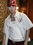  Áo Sơ Mi [Unisex] Badblood - [w-sht24-012] Classic Logo Short Sleeve Shirt White/Stripes 