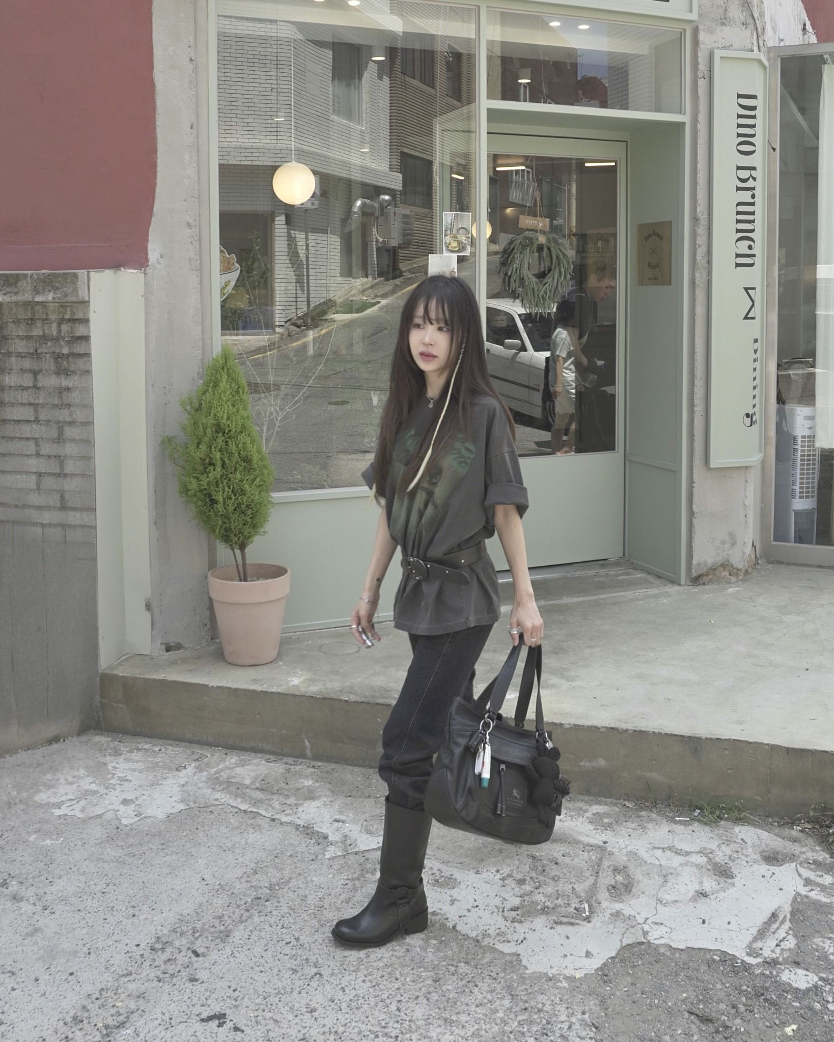  Áo thun [Unisex] ADLV - Acmédelavie Pigment Shooting Alien Charcoal 